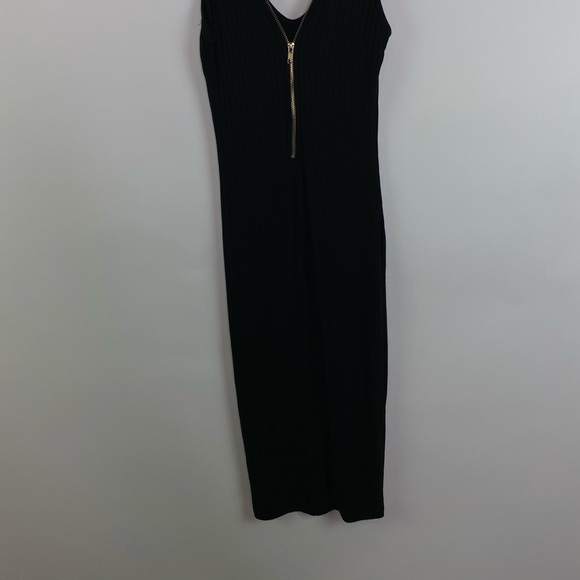 Zipper front stretchy midi dress - Picture 2 of 3